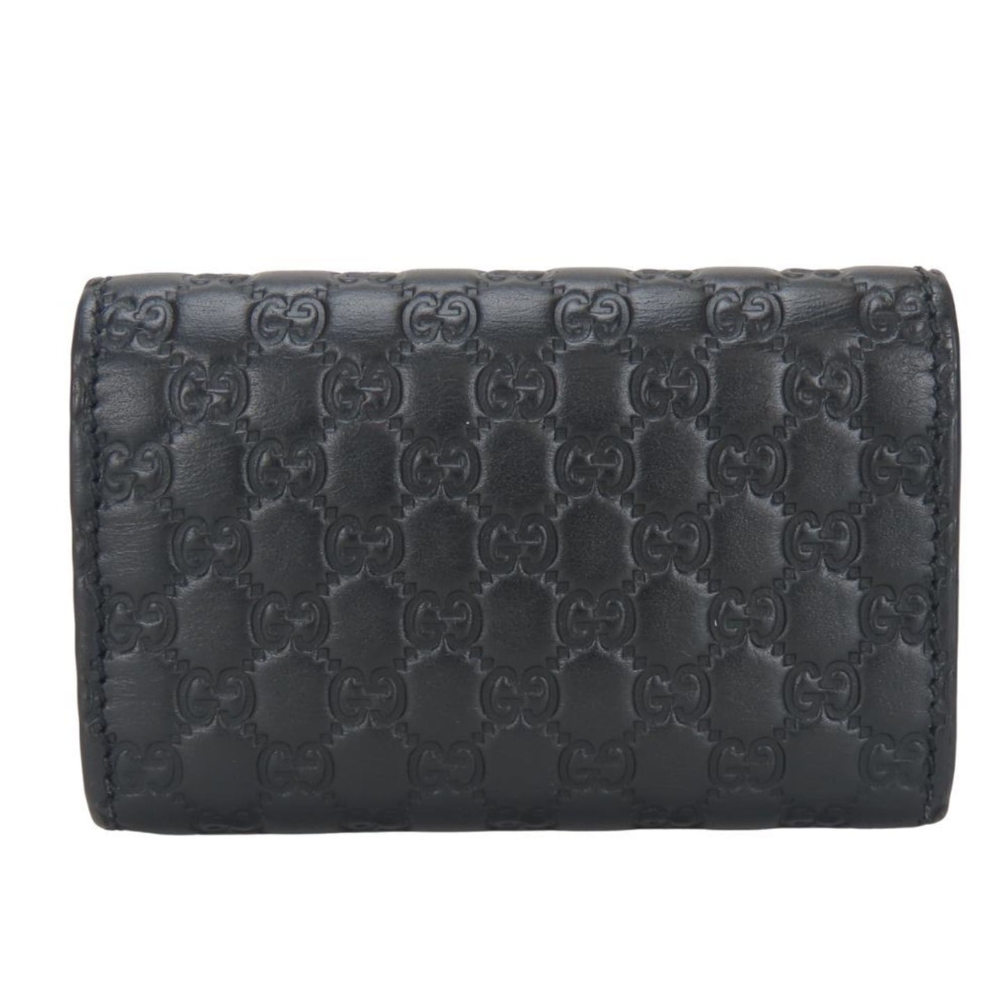 Gucci Key Case 150402 6-Ring Shimmer Leather Black Micro