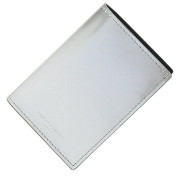 Dunhill Card Case Duke Metallic Du18F2470Dc074 Silver Black Patent Leather Pass Business Holder