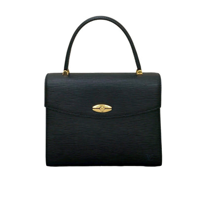 Louis Vuitton Malesherbes Turnlock Epi Leather Handbag Tote Bag In Noir
