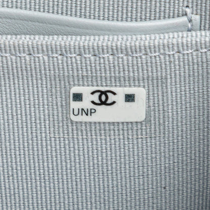 Chanel Matelasse Coco Mark Business Card Case Compact Wallet Purple Leather