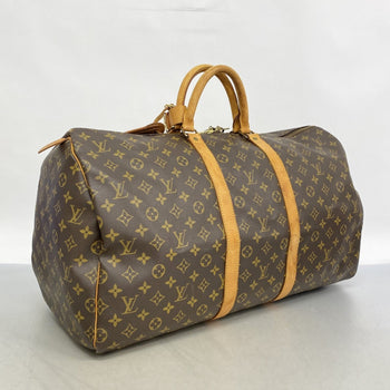 Louis Vuitton Monogram Keepall 55 Boston Bag M41424 Brown