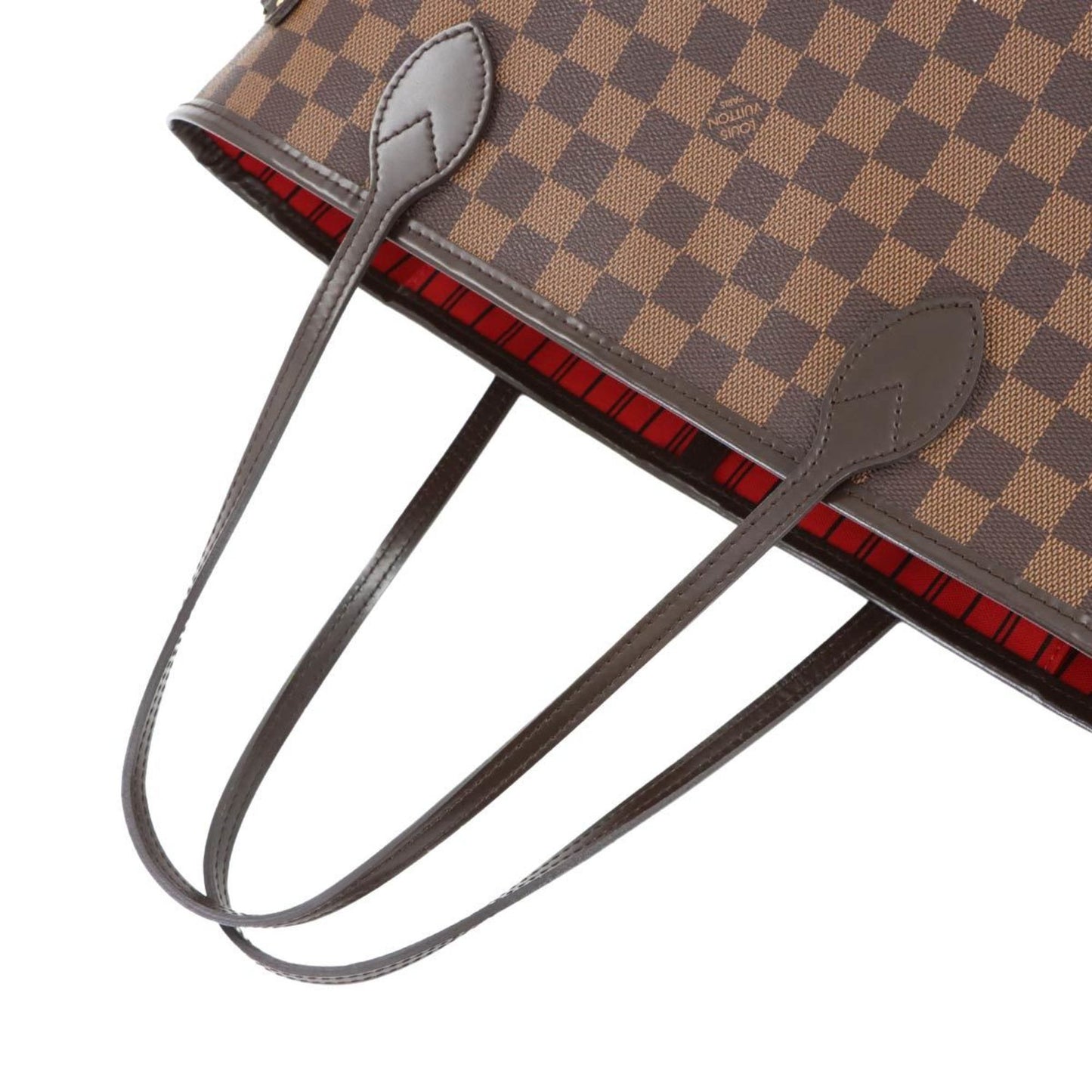 Louis Vuitton Damier Neverfull Mm Ebene Cerise N41358 Brown Gold Hardware