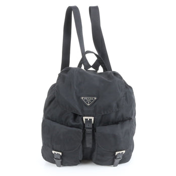Prada Tessuto Nylon And Leather Backpack With Triangle Logo
