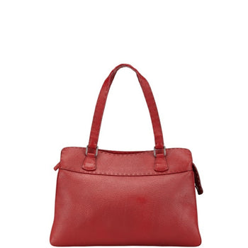 Fendi Selleria Handbag In Red Leather