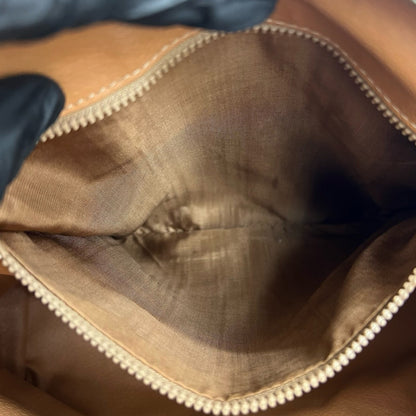 Celine Vintage Macadam Blason Triomphe Leather Handbag/Mini Boston Bag