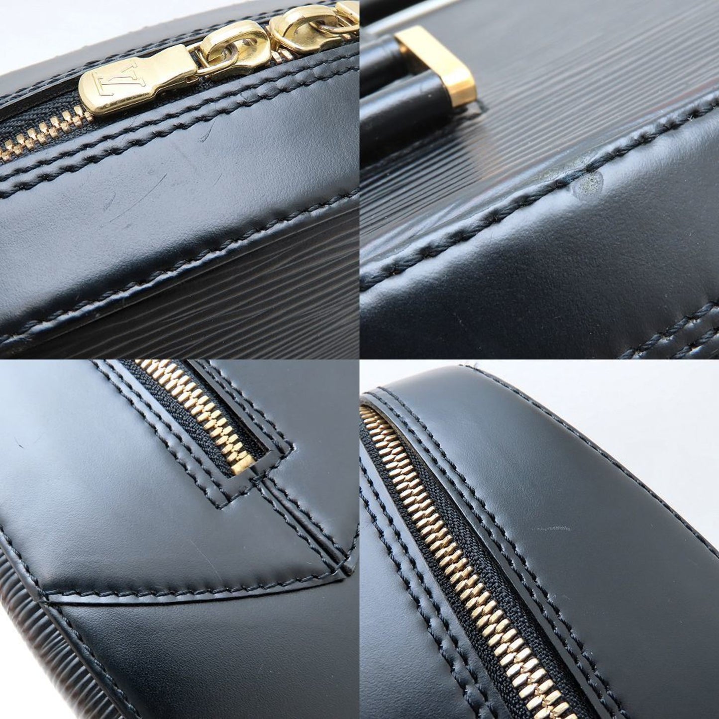 Louis Vuitton Epi Sablon M52042 Handbag In Noir And Creel Black