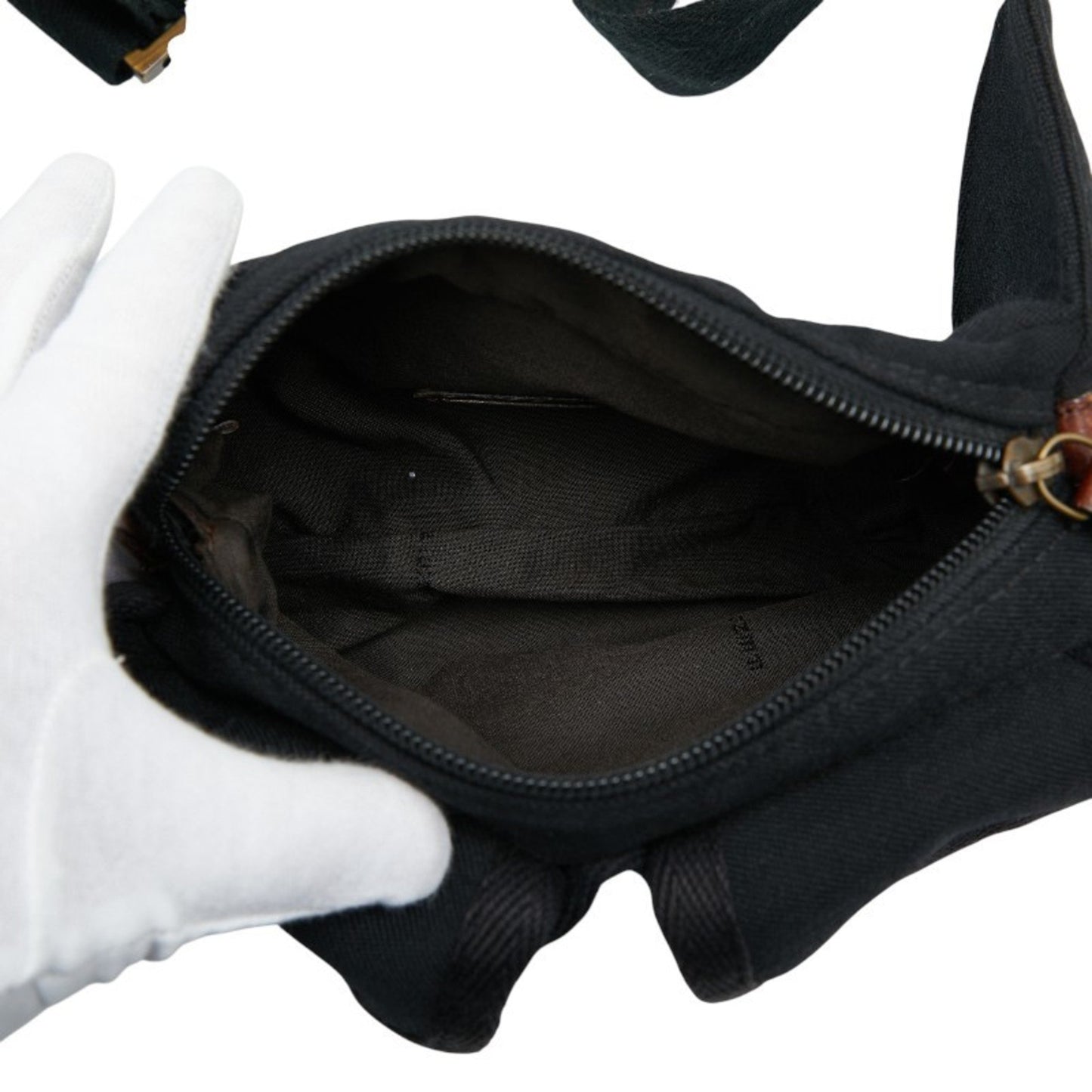 Fendi Zucca Body Bag 7Va149 Black Canvas