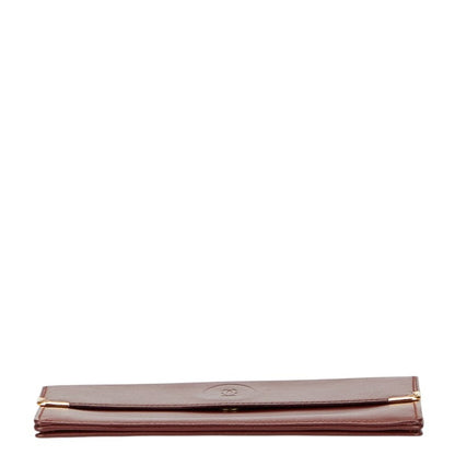 Cartier Must Line Long Wallet Wine Red Bordeaux Leather