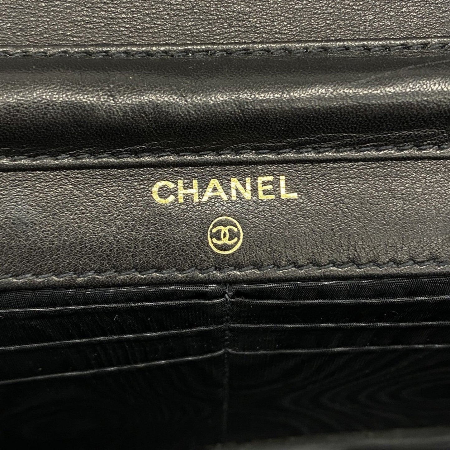 Chanel Shoulder Wallet Chain Caviar Skin Black