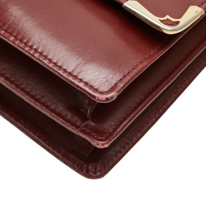 Cartier Must Line Shoulder Bag Wine Red Bordeaux Leather