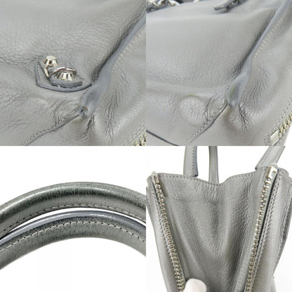 Balenciaga Paper Handbag 357333 Leather Silver Shoulder