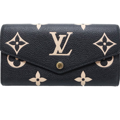 Louis Vuitton Louis Vuitton Long Wallet M80496 Portefeuille Sarah Monogram Bicolor Empreinte Black