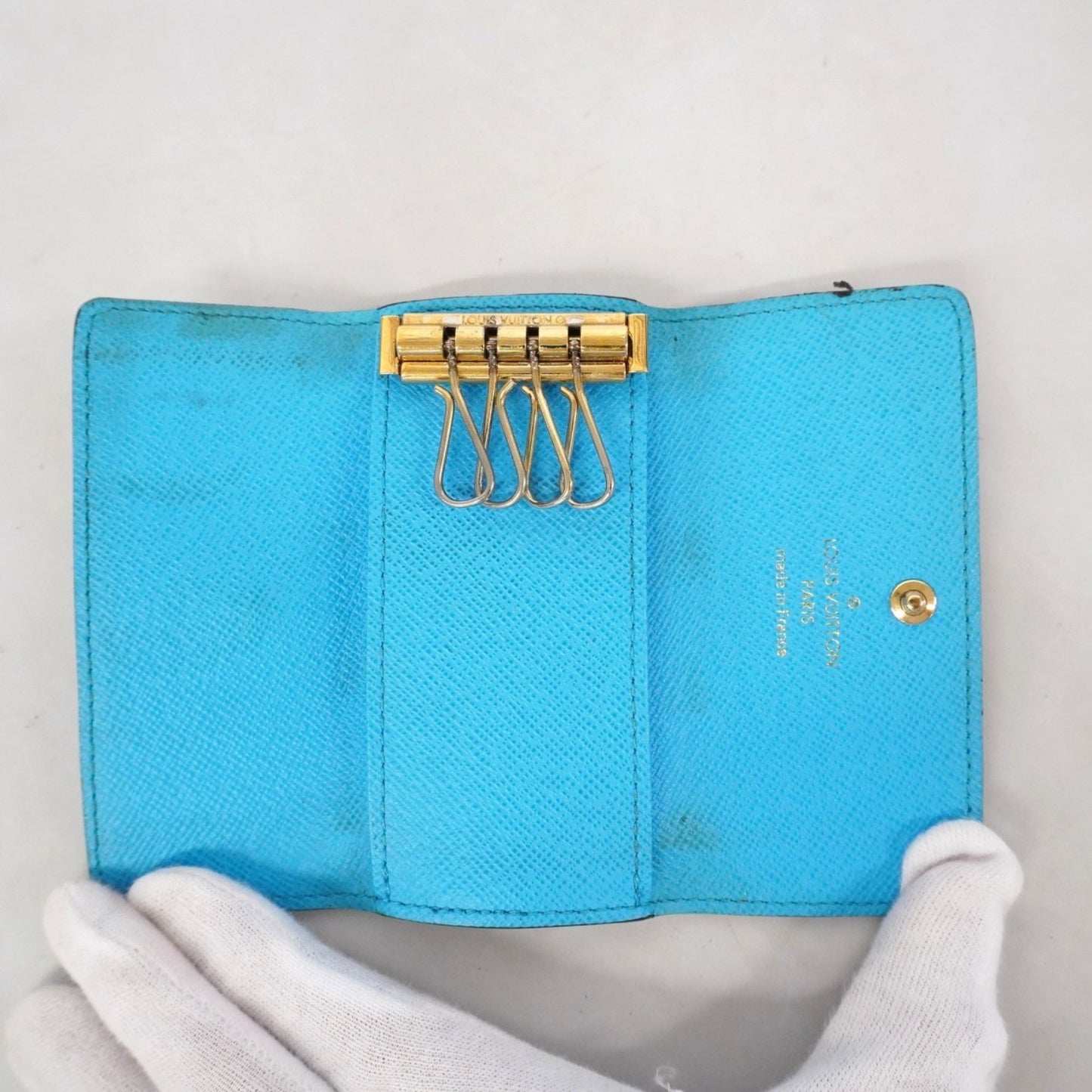 Louis Vuitton Monogram Multicle 4 Key Case M81939 Brown/Blue