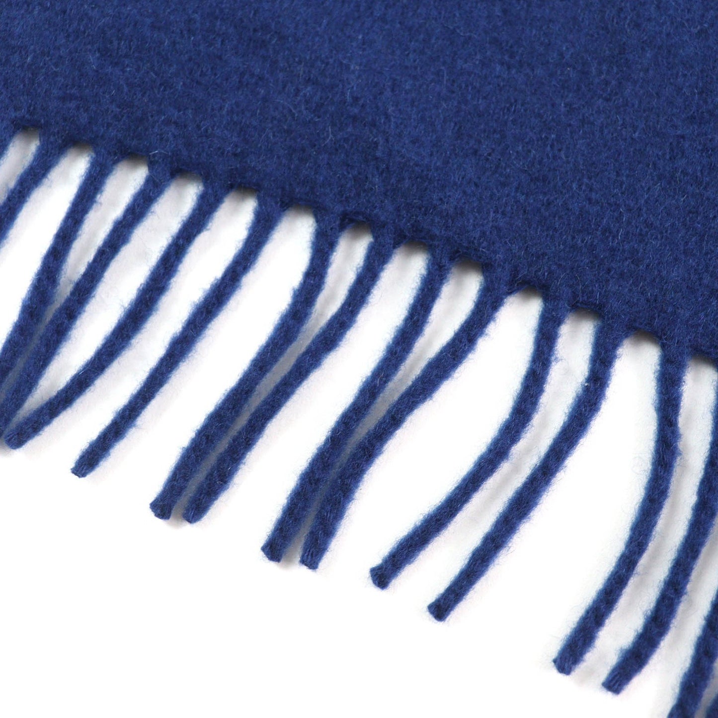 Hermes H259096S Allumette Pocket 100% Cashmere Marine Cobalt Leather Tag Fringe Large Shawl Scarf