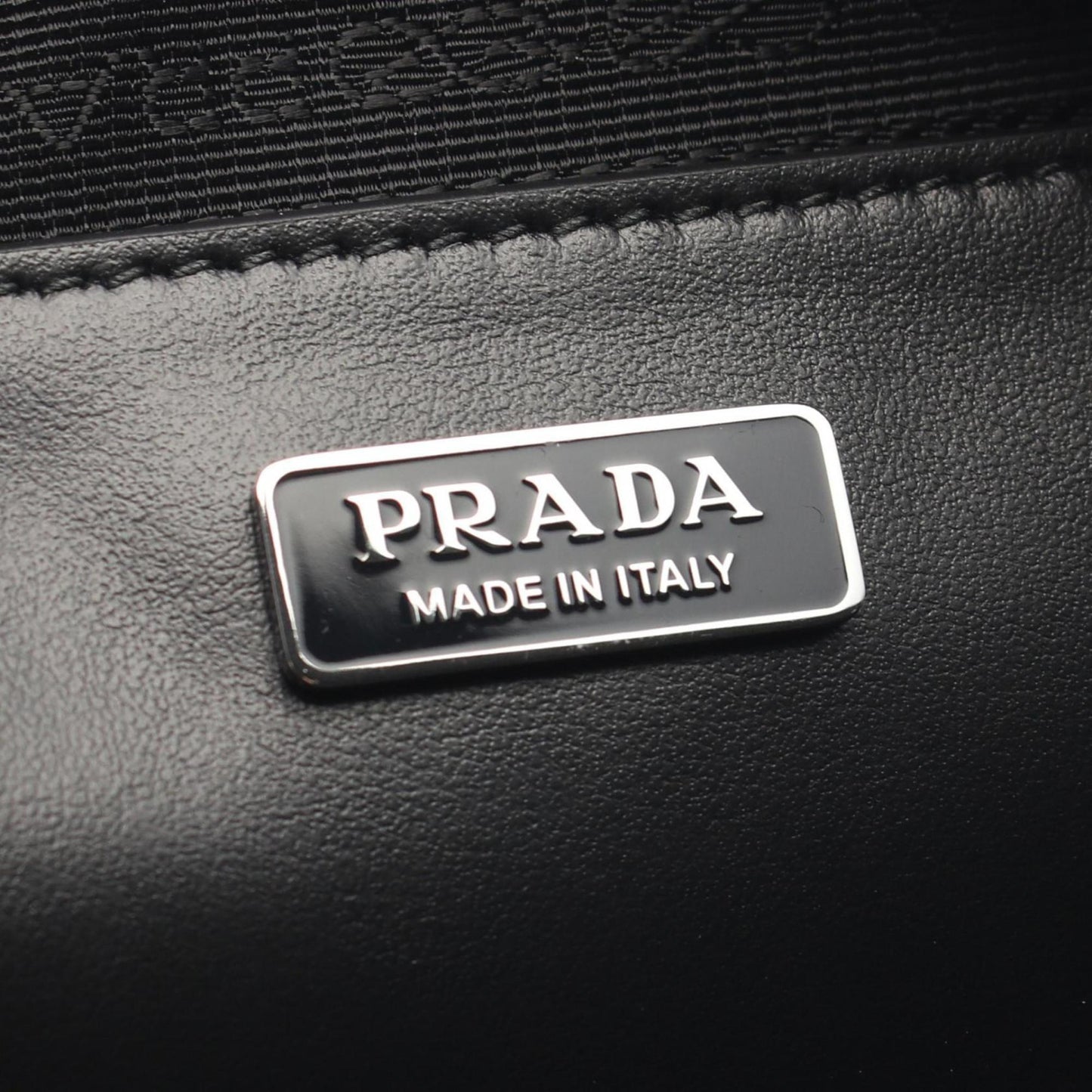 Prada Tessuto + Saffiano Shoulder Bag Nylon Saffiano Leather