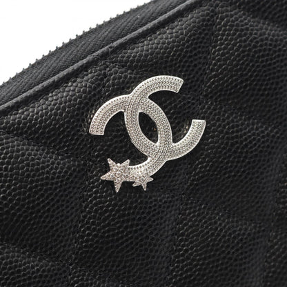 Chanel Matelasse Coco Mark Star Round Wallet In Grained Calfskin Leather