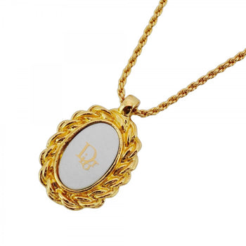 Christian Dior Necklace Gp Plated Gold White