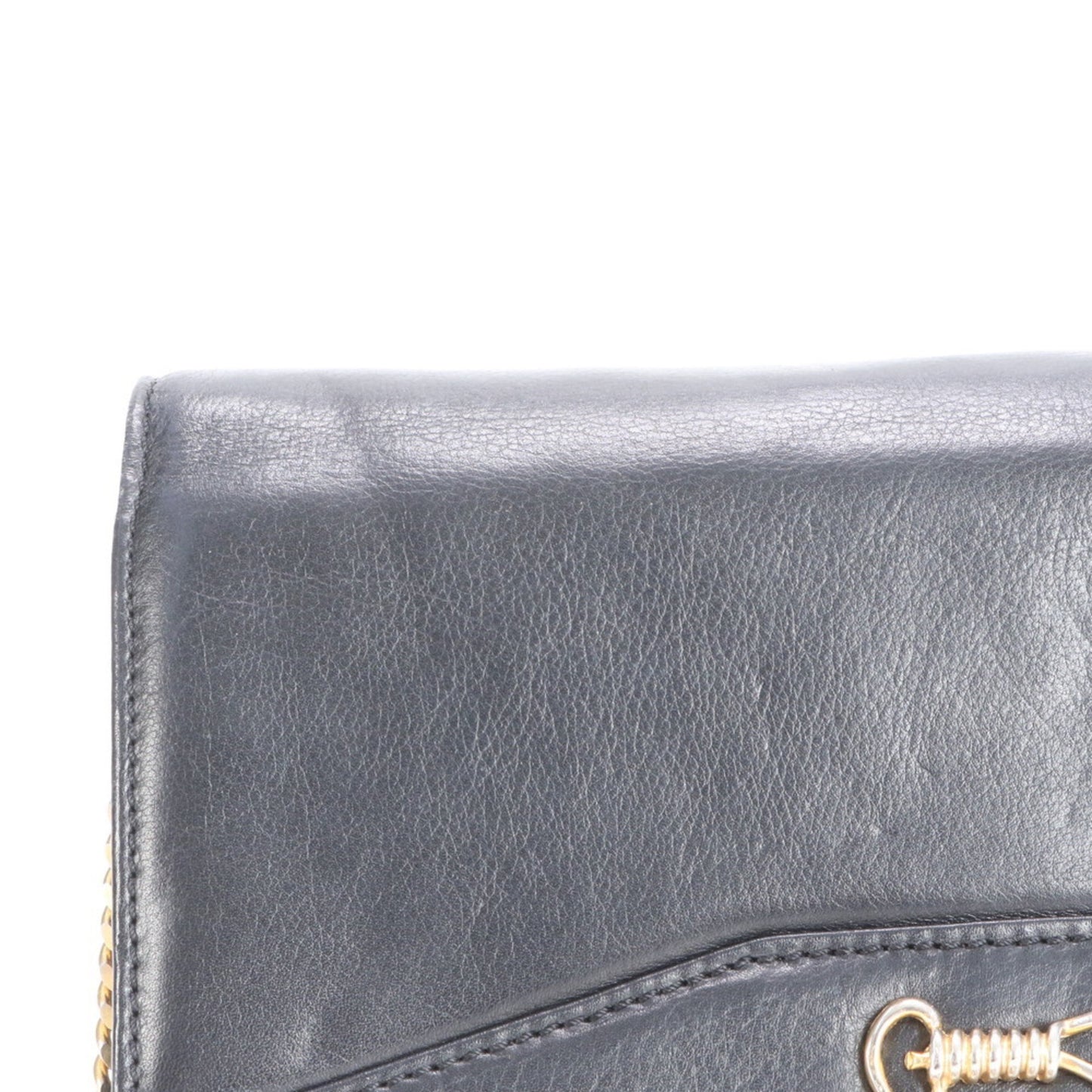 Celine Chain Leather Shoulder Bag Hand Tote Black