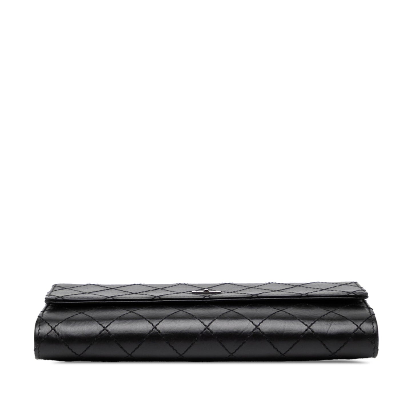 Chanel 2.55 Long Wallet In Black Lambskin