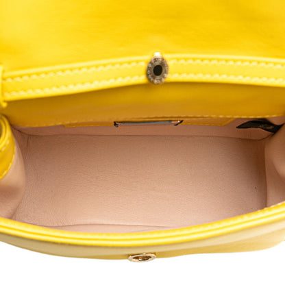 Bvlgari Serpenti Chain Shoulder Bag In Yellow Leather