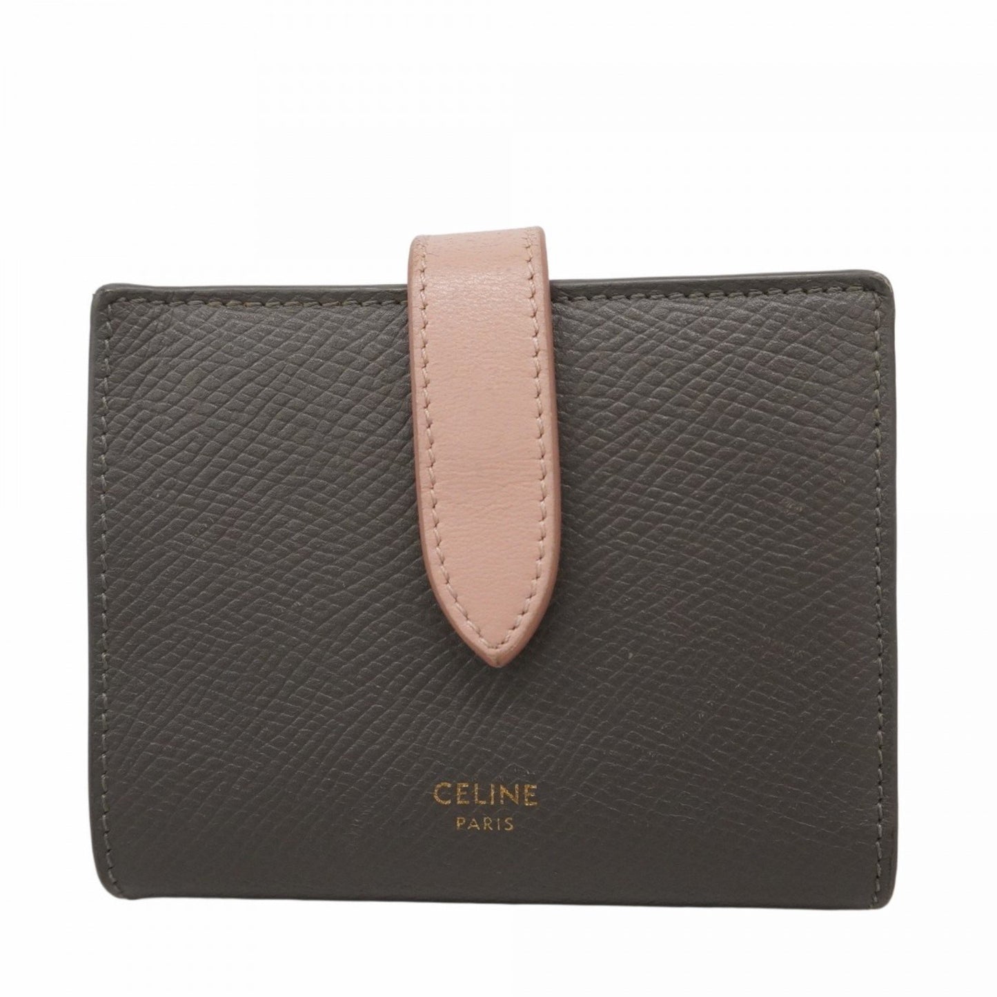 Celine Wallet Strap Leather Grey