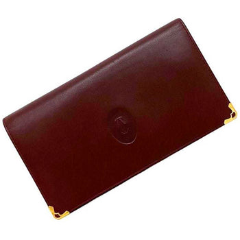 Cartier Bifold Long Wallet Bordeaux Must W Flap Leather