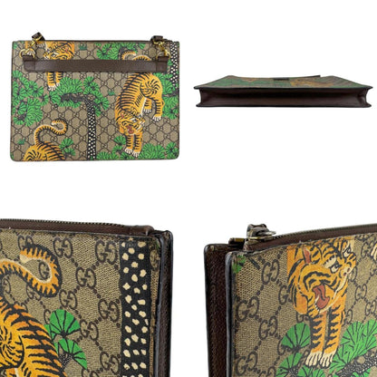 Gucci Men'S Gg Supreme Canvas Shoulder Bag/Clutch Bag In Brown