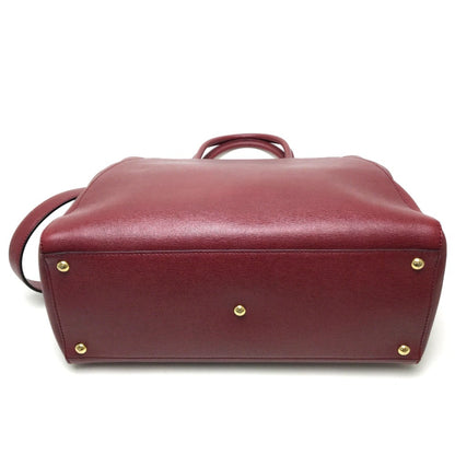 Fendi 8Bh250 Bag Hand Bag Shoulder Bag Hand Bag Dark Red