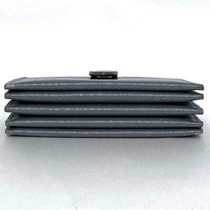Celine Card Case Accordion F-21339 Grey Holder Leather Celine