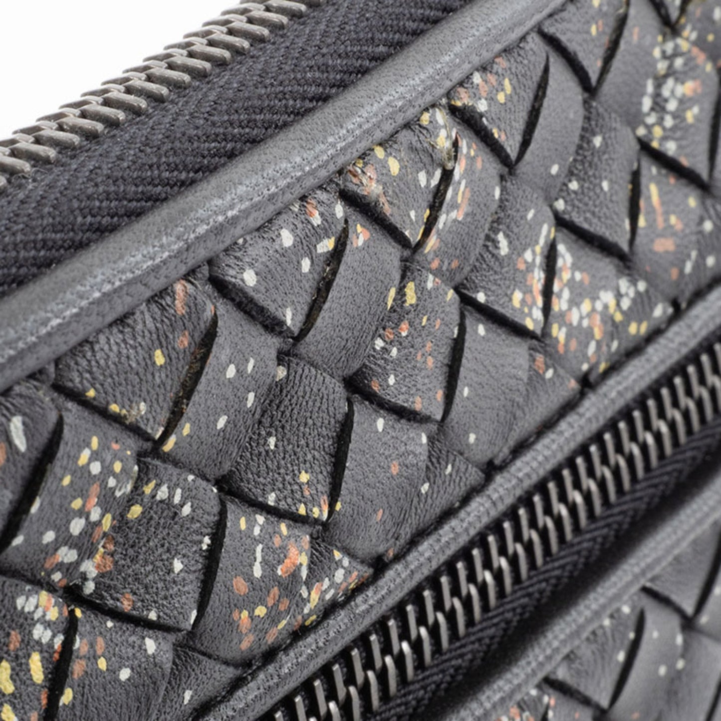 Bottega Veneta Intrecciato Micro Dot Clutch Bag 406021 Black