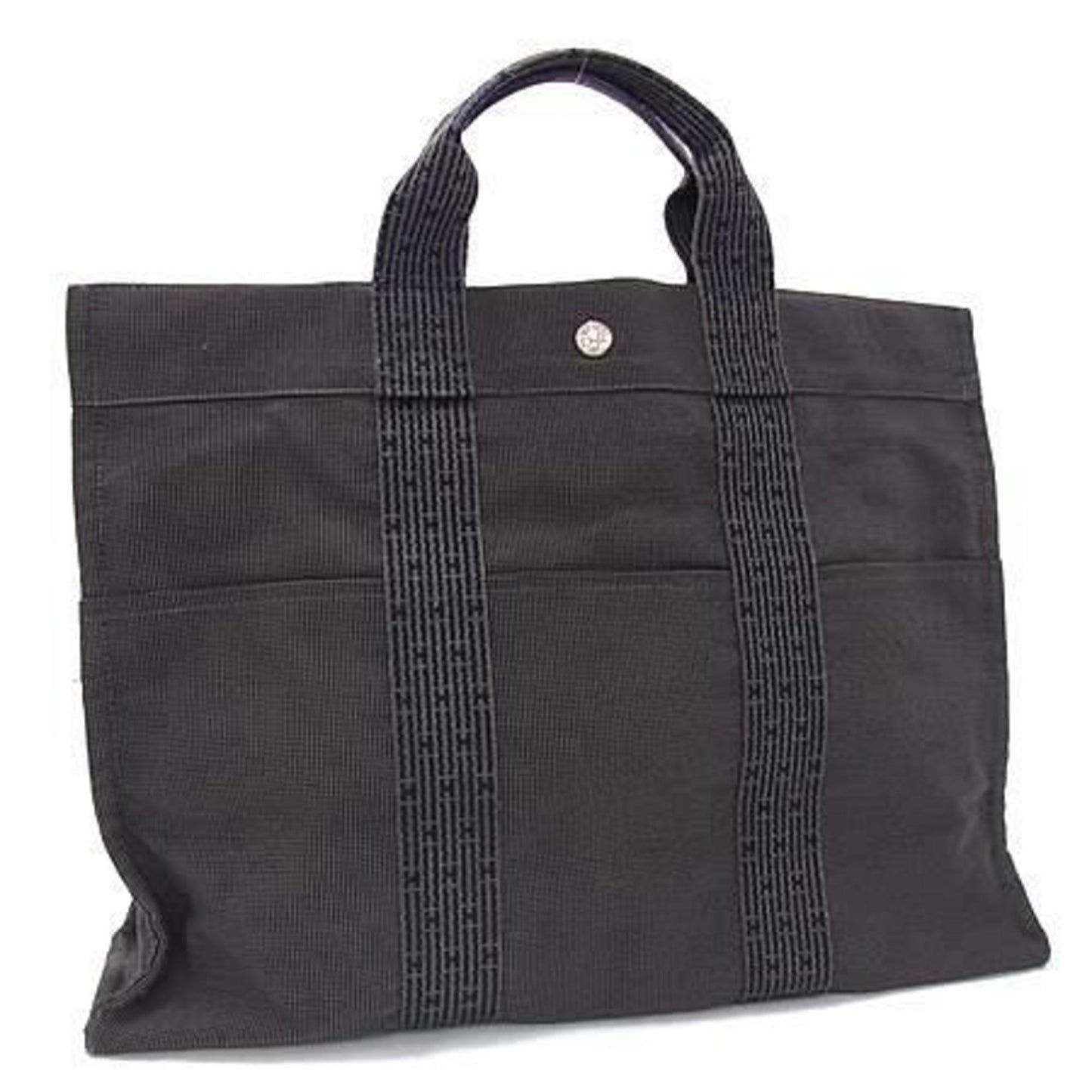 Hermes Herms Air Line Tote Mm Gray Canvas Bag