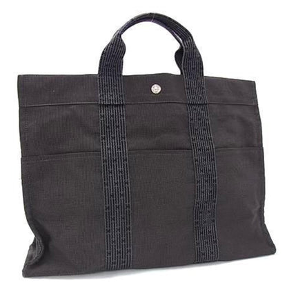 Hermes Herms Air Line Tote Mm Gray Canvas Bag