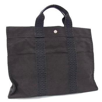 Hermes Herms Air Line Tote Mm Gray Canvas Bag