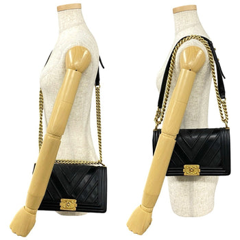 Chanel Boy Chanel Leather Mini Shoulder Bag/Handbag In Black