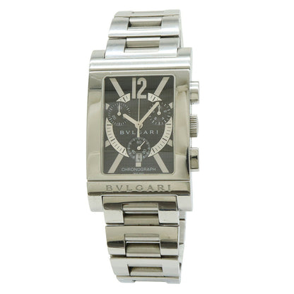 Bvlgari Rettangolo Black Dial Stainless Steel Quartz