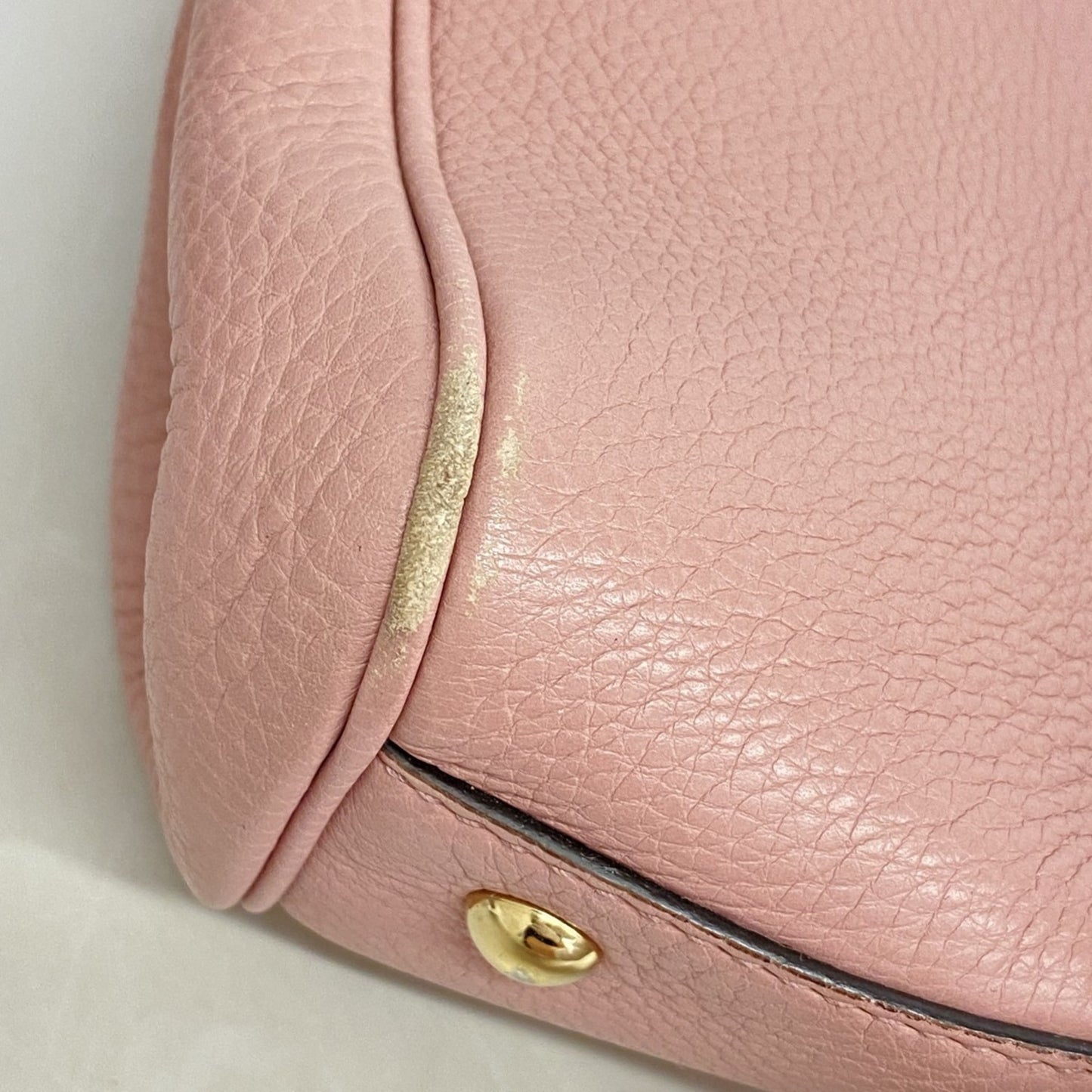 Gucci Bamboo Handbag 323660 Leather Pink Champagne 2-Way Bag