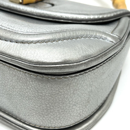 Gucci 254884 New Bamboo Handle Handbag Leather