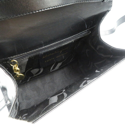 Salvatore Ferragamo L21 5714 Leather Black Shoulder Bag 0524Salvatore