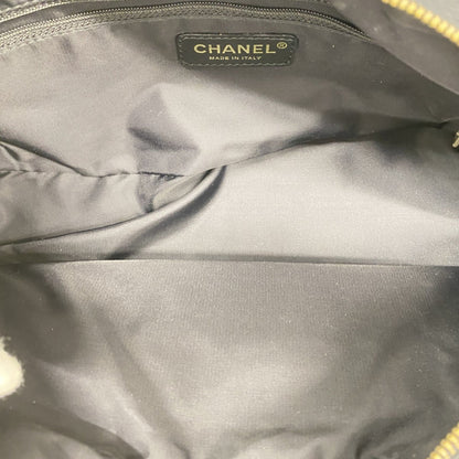 Chanel New Travel Nylon Handbag In Black Champagne