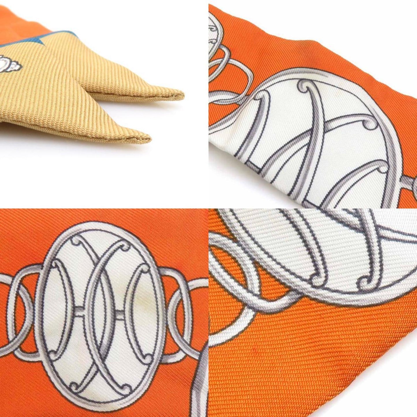 Hermes Hermes Scarf/Muffler Twilly Silk Orange Multicolor