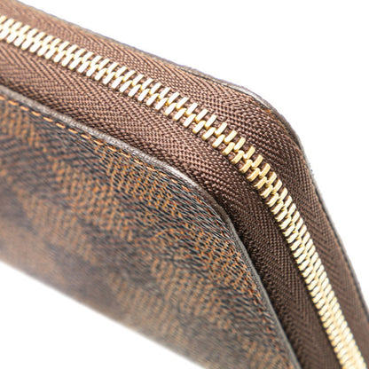 Louis Vuitton Damier Zippy Coin Purse Case N63070 Brown Pvc Plated