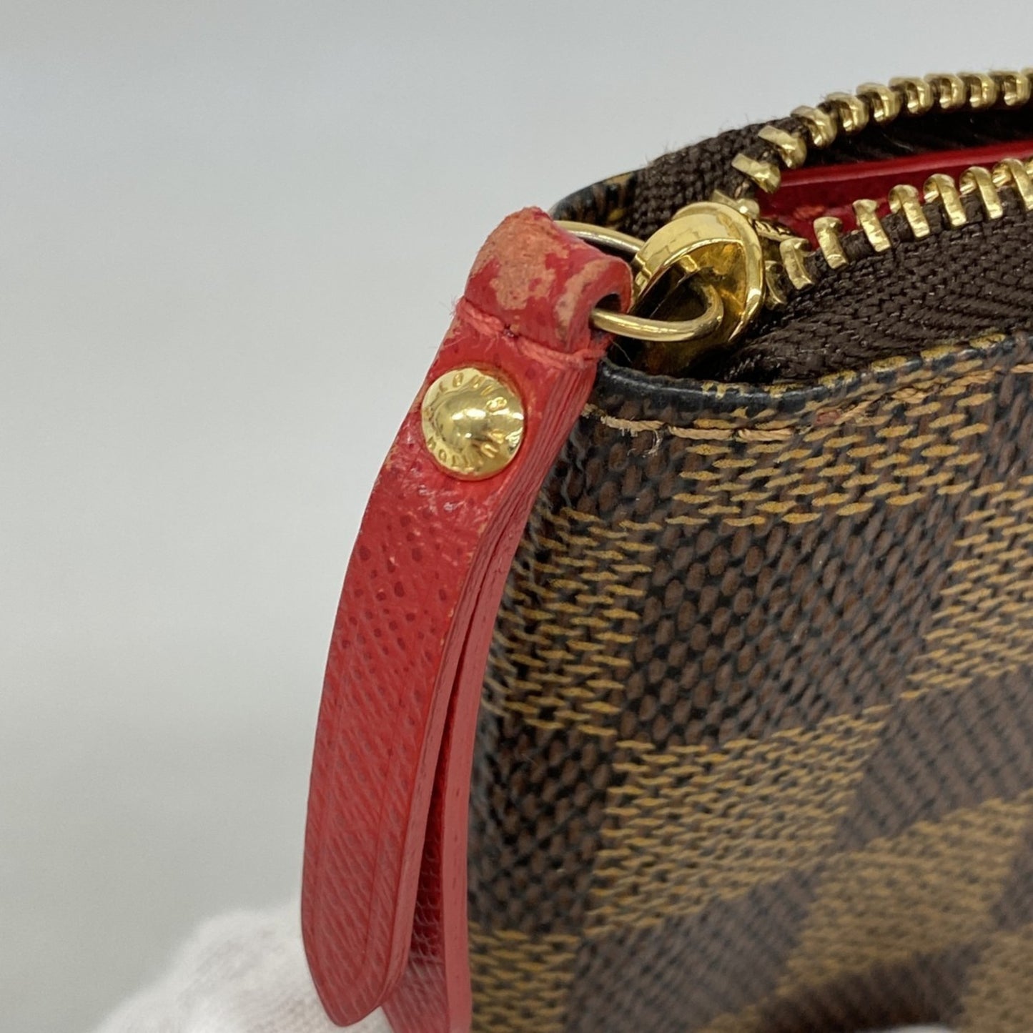 Louis Vuitton Damier T&B Complisse Portefeuille Long Wallet N61740 Red Ebene