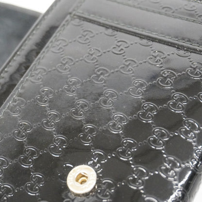 Gucci Micro Guccissima Long Wallet 309760 Enamel Black