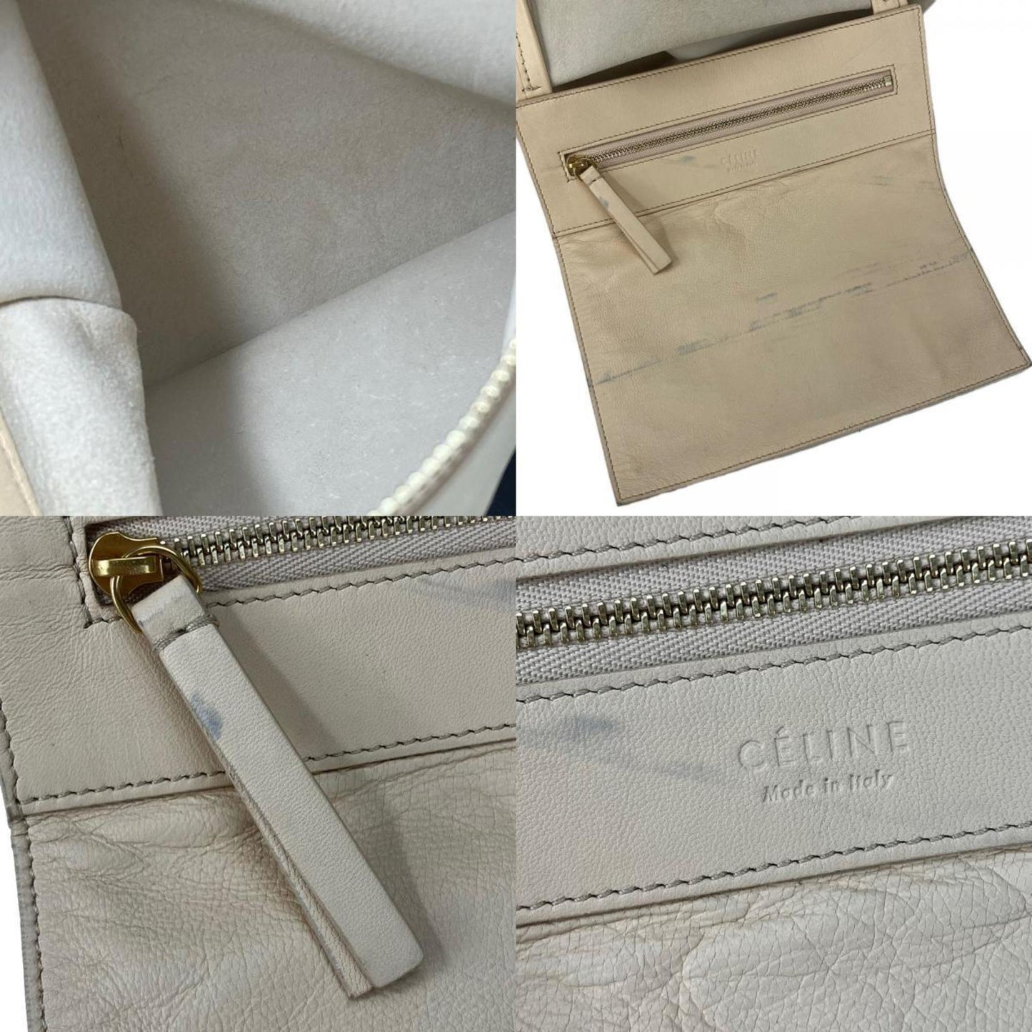 Celine Tote Bag Horizontal Cabas 169263Ebt Leather Beige Black Bicolor