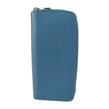 Louis Vuitton Louis Vuitton Zippy Wallet Vertical Long M58411 Taurillon Leather Blue Silver