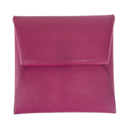 Hermes Bastia Purple Silver Hardware Chevre Wallet/Coin Case