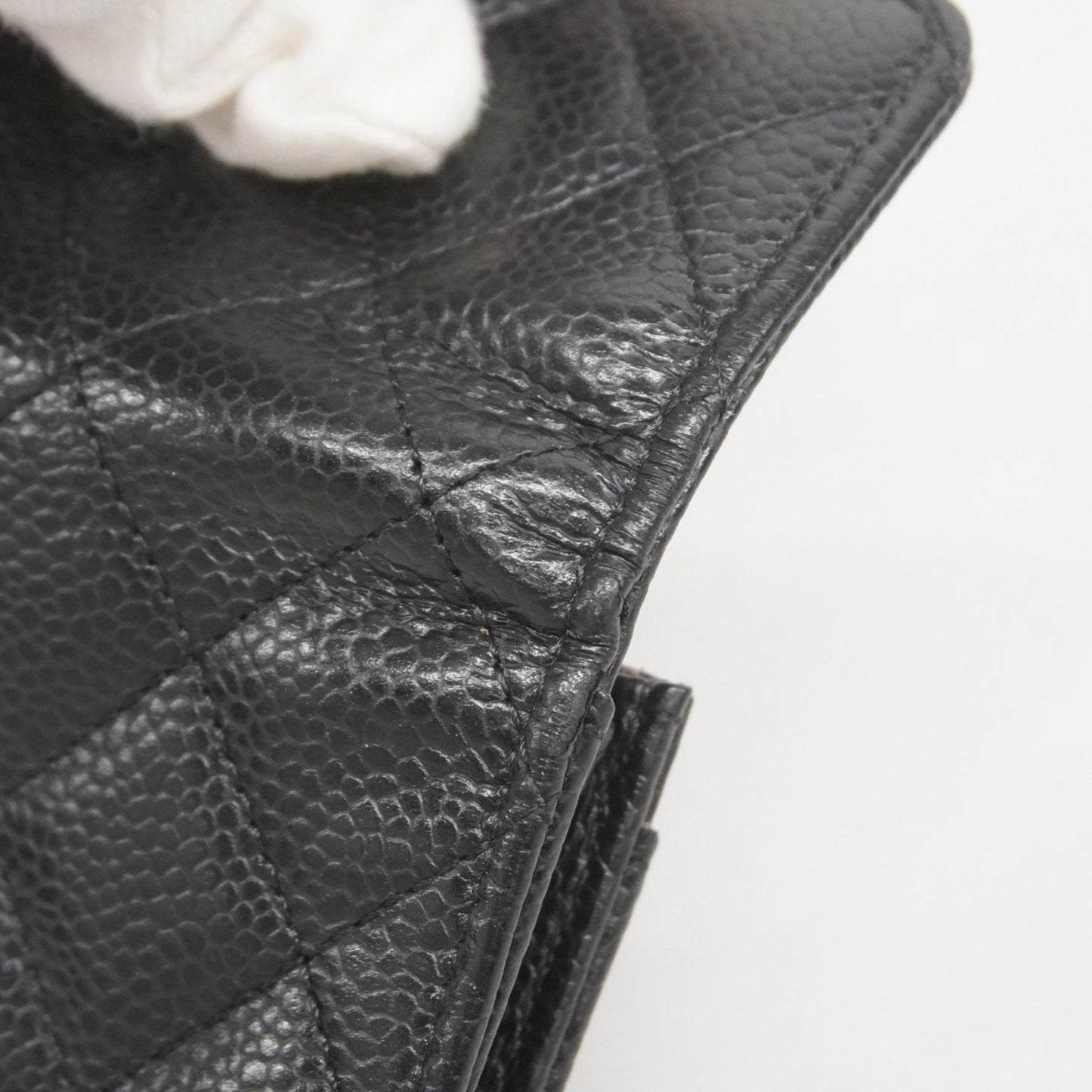 Chanel Matelasse Business Card Case In Caviar Leather