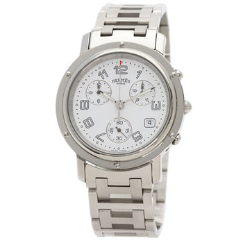 Herms Cl1.910 Clipper Chronograph Watch In Stainless Steel/Ss