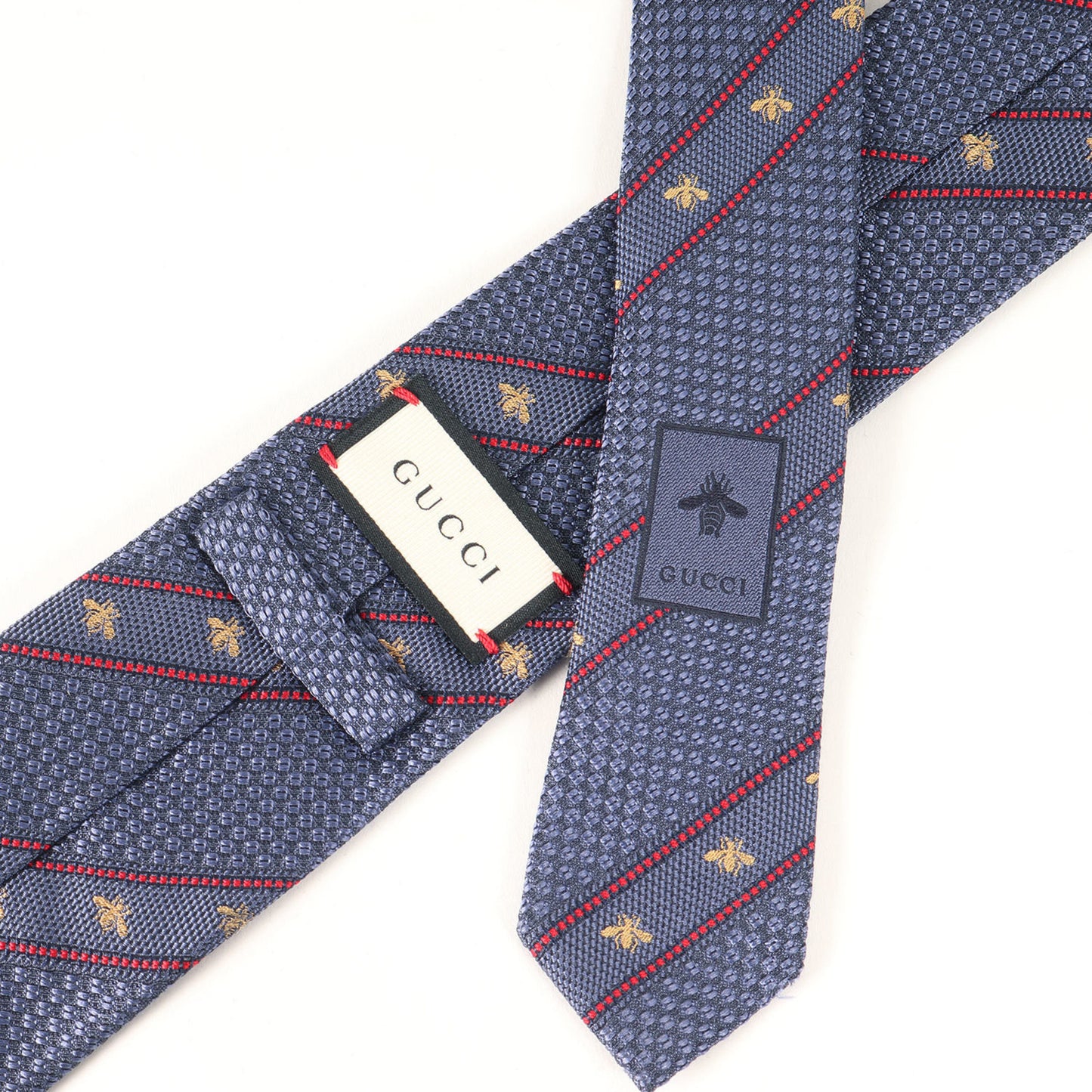 Gucci Bee Web Stripe Silk Tie