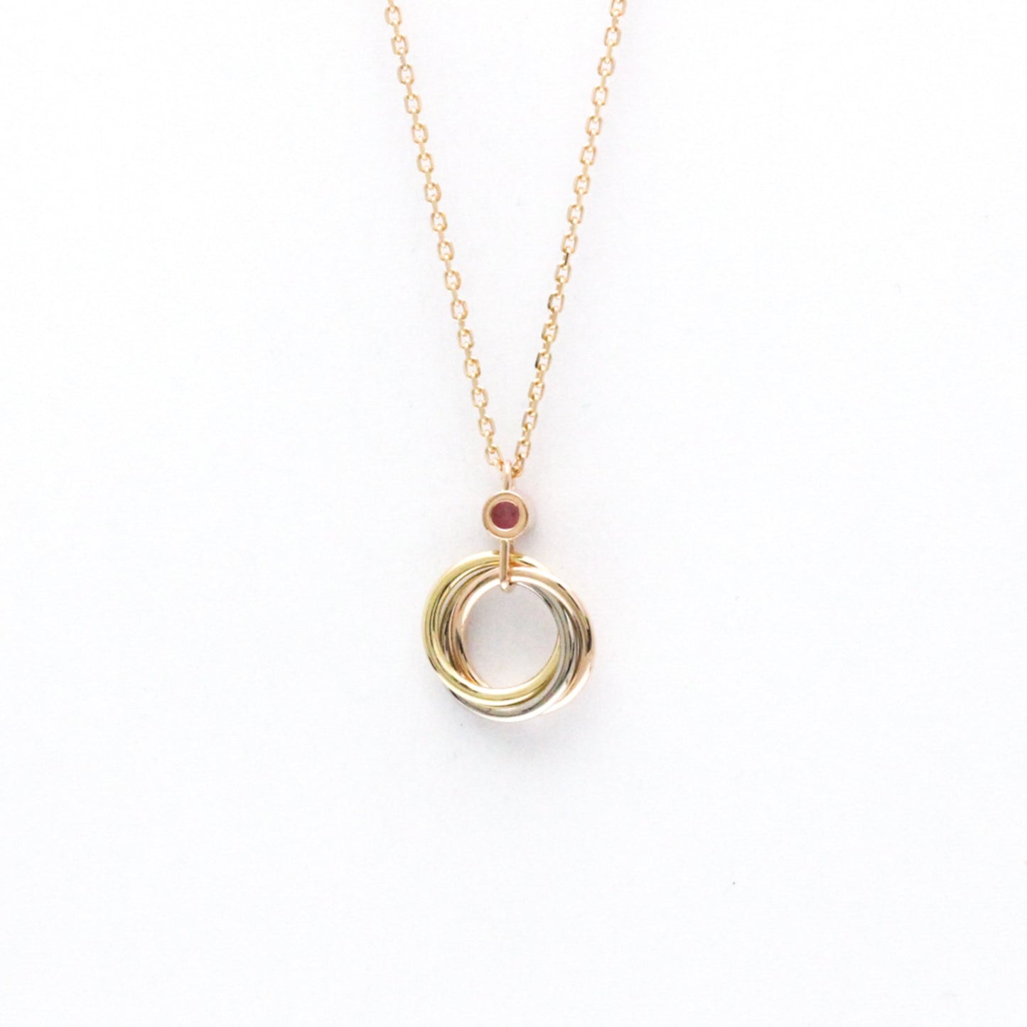Cartier Baby Trinity Necklace 1P Pink Sapphire Pink Gold (18K)